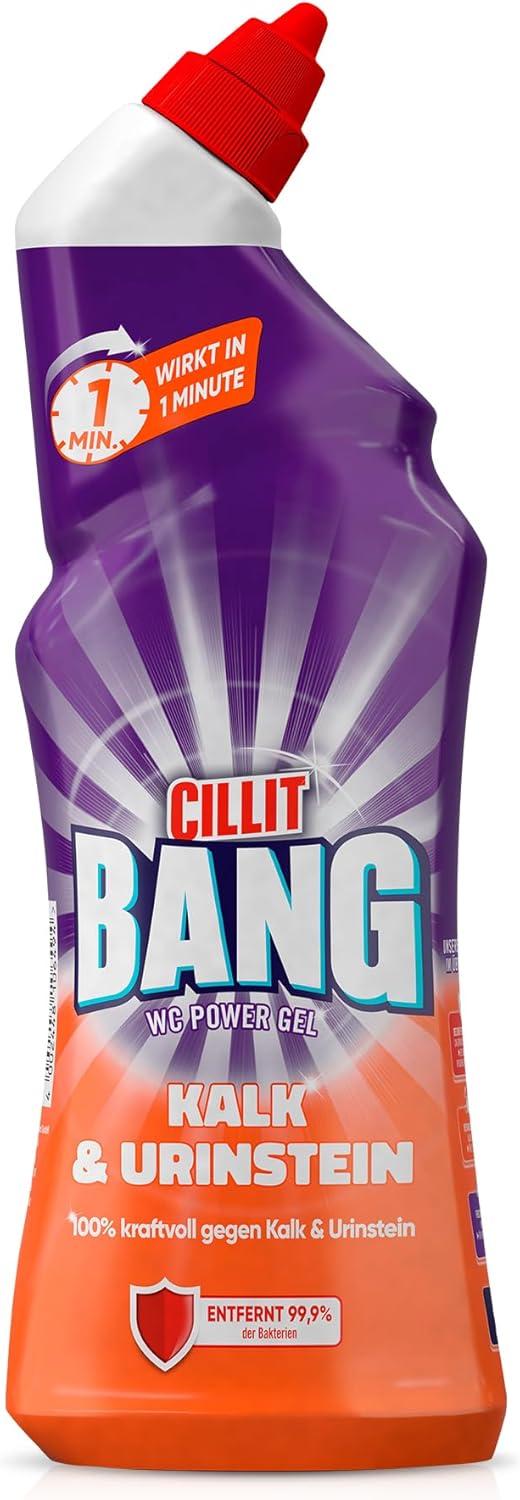 CILLIT BANG WC-Power Gel Kalk- &amp; Urinstein Zerstörer – Kraftvoller WC-Reiniger – 1 x 750 ml 