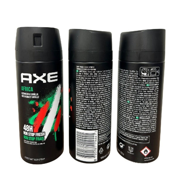 AX DEODORANT SPRAY 150 ML. AFRICA (EU-IMP. )ES-EN-FR