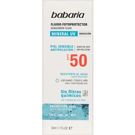 Babaria Sun Mineral Facial Fluid Sunscreen Spf 50 50ml
