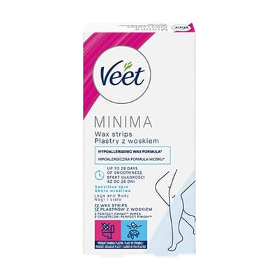 Veet Hypoallergenic Wax Strips For Legs Mini 12 Pieces