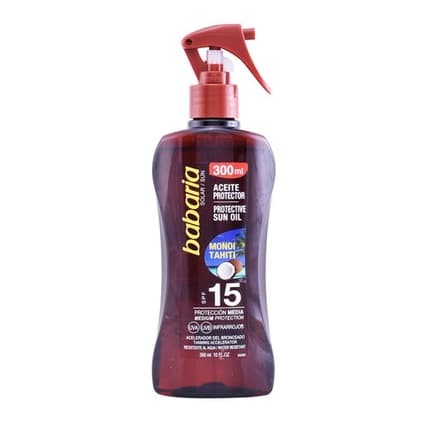 Babaria Protective Sun Oil Spf 15 With Tahitian Mono Oil 300ml