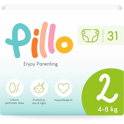 Pillo Baby Nappy Size 2 Mini 48 Kg 917 Lbs Leak Protection For Newborn Sensitive Skin
