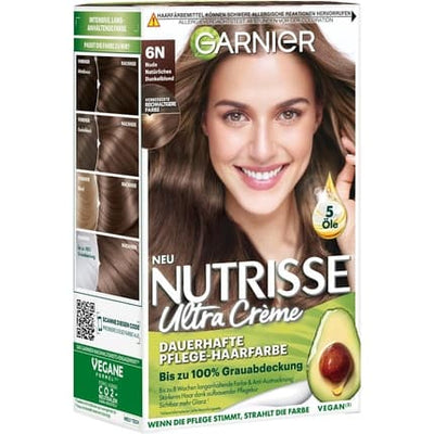 Garnier Nutrisse Crème Hair Colour 6N Natural Dark Blonde – 5 Nourishing Oils