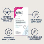 Veet PURE Cold Wax Strips Suitable for Sensitive Skin Legs & Body 20 Strips