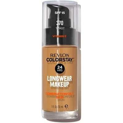 Revlon Colorstay Liquid Foundation Makeup for Combination/Oily Skin SPF 15 Medium-Full Coverage with Matte Finish 30ml 370 Toast